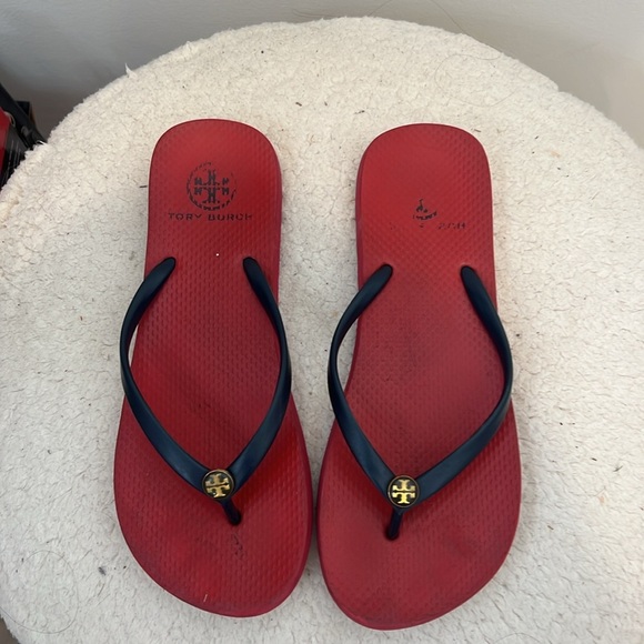 Tory Burch Red and navy blue Sandals size 7. - Picture 2 of 10